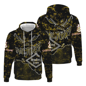 Railspirit Personalized Reading Railroad Hoodie Torn Graphic Style Train Zip Up Hoodie For Rail Junkie