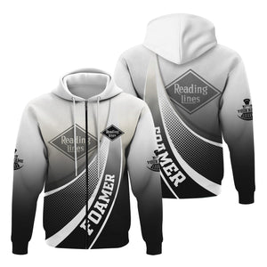 Railspirit Personalized Reading Railroad Hoodie Railway-Themed Style Zip Up Hoodie Gift Idea For Trainspotter