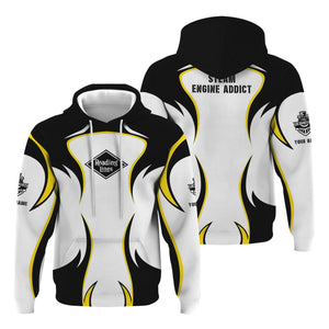 Railspirit Personalized Reading Railroad Hoodie Distinctive Flame Style Zip Up Hoodie For Steam Engine Addict