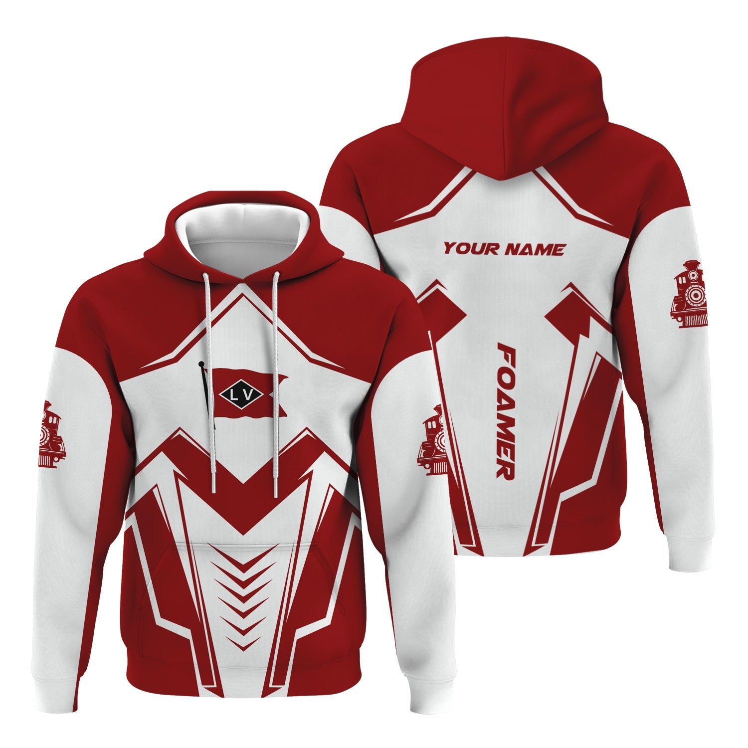 Railspirit Personalized Lehigh Valley Railroad Hoodie Railway Trainspotter Style Zip Up Hoodie Gift Idea For Foamers