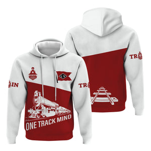 Railspirit Custom Name Lehigh Valley Railroad Hoodie One Track Mind Printed Zip Hoodie