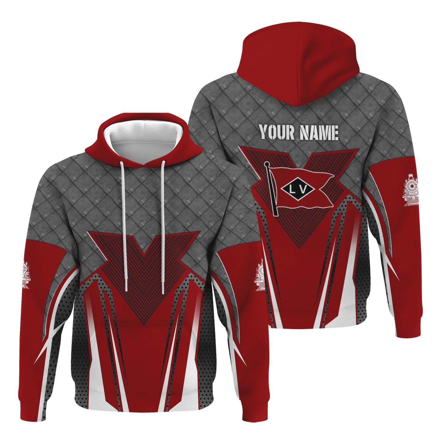 Railspirit Personalized Lehigh Valley Railroad Hoodie Rugged Steel Vibes Train Zip Up Hoodie All Over Print