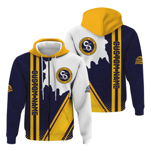 Railspirit Personalized Chesapeake and Ohio Railway Hoodie C&O All Over Printed Unisex Zip Up Hoodie