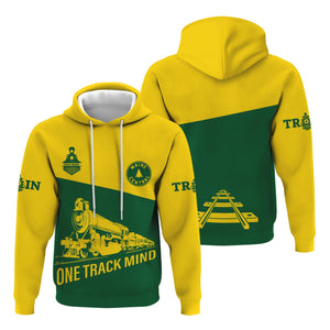 Railspirit Custom Name Maine Central Railroad Hoodie One Track Mind Printed Zip Hoodie