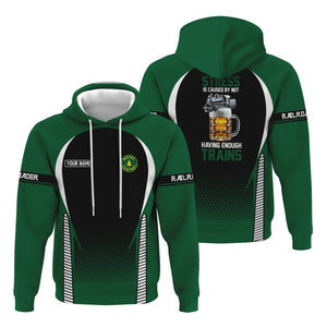 Railspirit Personalized Maine Central Railroad Hoodie Stress Is Caused By Not Having Enough Trains Zip Up Hoodie