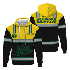 Railspirit Custom Name Maine Central Railroad Hoodie Eat Train Sleep Repeat Printed Train Zip Hoodie