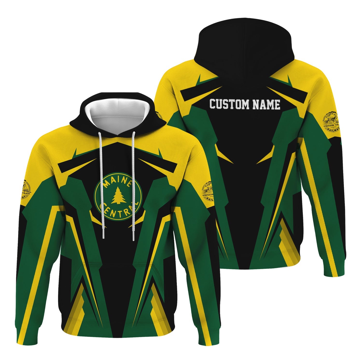 Railspirit Personalized Maine Central Railroad Hoodie Strong Line Style Train Hoodie Gift Idea For Train Lover