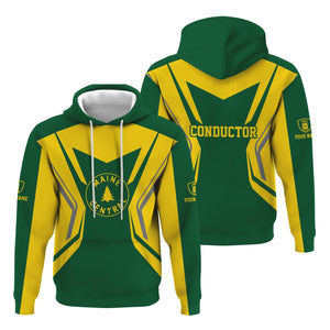 Railspirit Personalized Maine Central Railroad Hoodie Unique Style with Custom Job Train Zip Up Hoodie