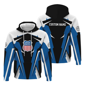 Railspirit Personalized Union Pacific Railroad Hoodie Strong Line Style Big Boy Train Hoodie Gift Idea For Train Lover
