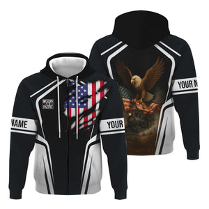 Railspirit Personalized Western Pacific Railroad Hoodie American Eagle Vintage Train Zip Up Hoodie