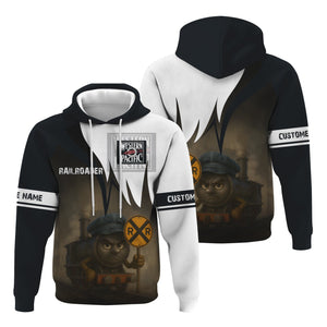Railspirit Personalized Western Pacific Railroad Hoodie Angry Train Hoodie Gift Idea For Train Lover