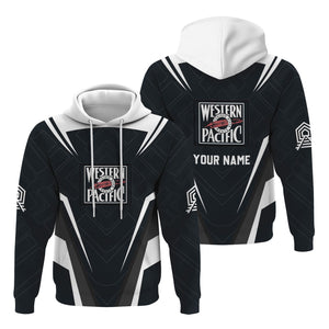 Railspirit Personalized Western Pacific Railroad Hoodie Railway Inspired Apparel Train Zip Up Hoodie For Train Lovers