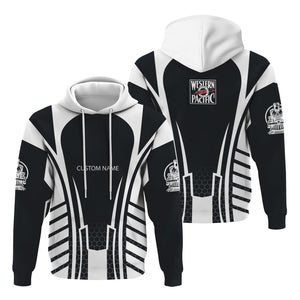 Railspirit Personalized Western Pacific Railroad Hoodie Striped Railroad Style Train Zip Up Hoodie All Over Print