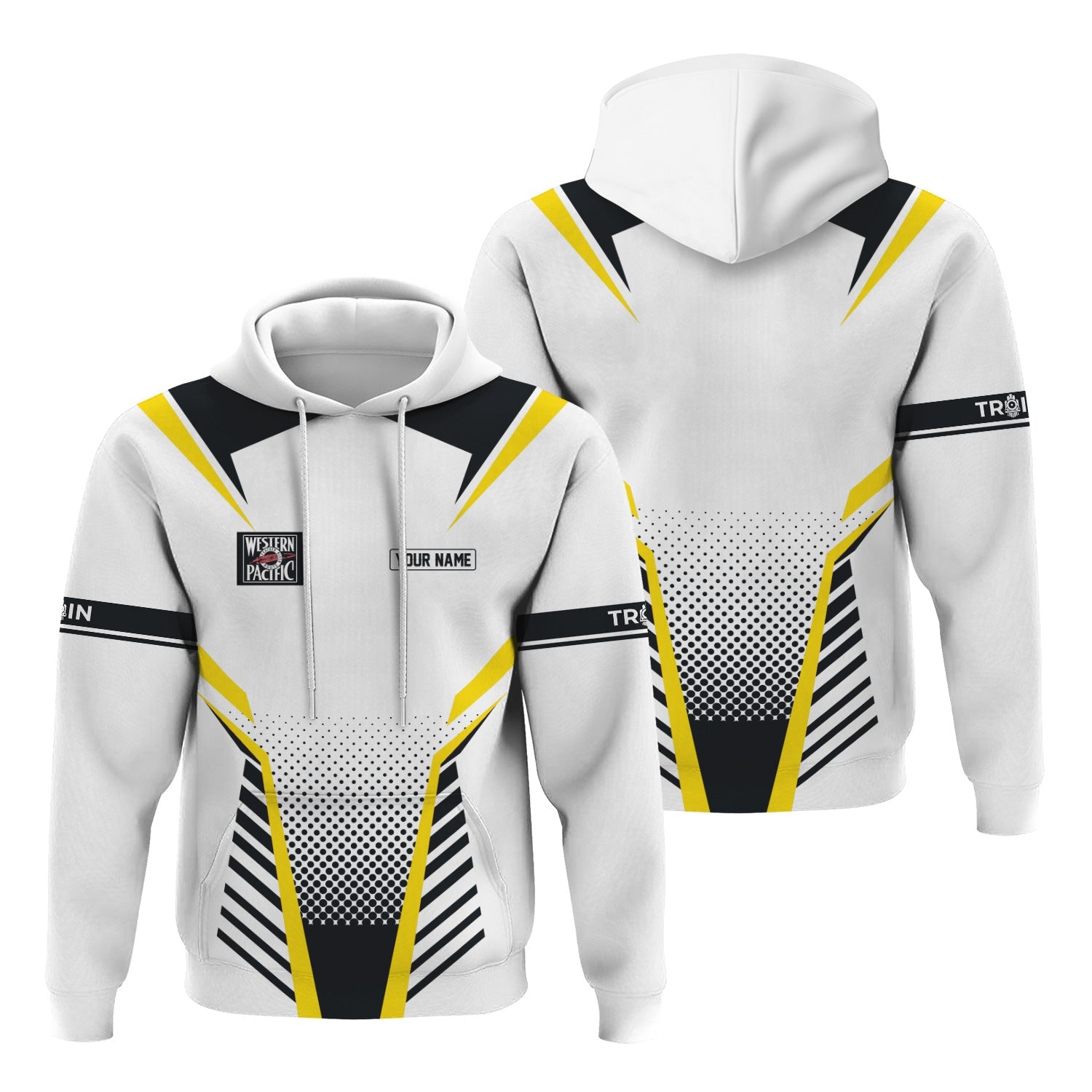 Railspirit Personalized Western Pacific Railroad Hoodie Unisex Train Zip Hoodie All Over Print