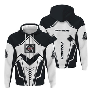 Railspirit Personalized Western Pacific Railroad Hoodie Railway Trainspotter Style Zip Up Hoodie Gift Idea For Foamers