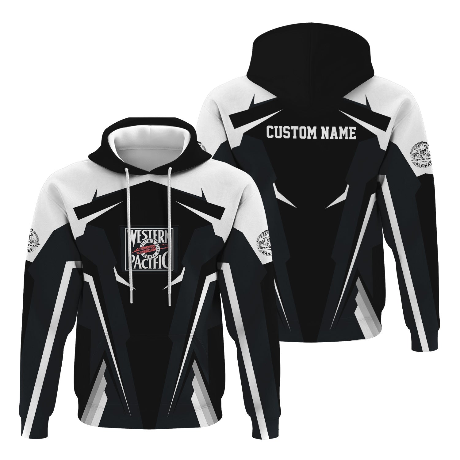 Railspirit Personalized Western Pacific Railroad Hoodie Strong Line Style Train Hoodie Gift Idea For Train Lover