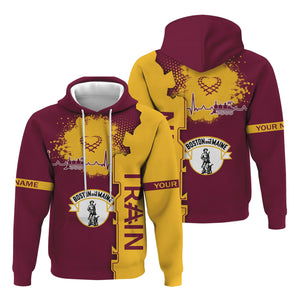 Railspirit Personalized Boston and Maine Railroad Hoodie Engine Heartbeat and Track Love Style Zip Up Hoodie Gift Idea For Train Lovers