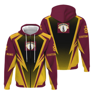 Railspirit Personalized Boston and Maine Railroad Hoodie Lightning Graphic Style Zip Up Hoodie Gift Idea For Train Lover