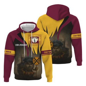 Railspirit Personalized Boston and Maine Railroad Hoodie Angry Train Hoodie Gift Idea For Train Lover