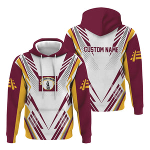 Railspirit Personalized Boston and Maine Railroad Hoodie Railroad Tribute Design Train Zip Up Hoodie for Train Lovers