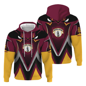 Railspirit Personalized Boston and Maine Railroad Hoodie Vibrant Graphic Pattern Zip Up Hoodie For Train Enthusiasts