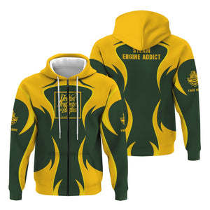 Railspirit Personalized New York, New Haven and Hartford Railroad Hoodie Distinctive Flame Style Zip Up Hoodie For Steam Engine Addict