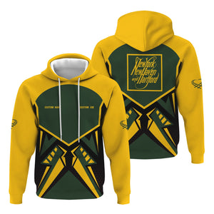 Railspirit Personalized New York, New Haven and Hartford Railroad Hoodie Vibriant Style with Custom Position New Haven Railroad Train Zip Up Hoodie