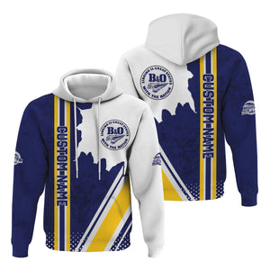 Railspirit Personalized B&O Great States Railroad Hoodie All Over Printed Unisex Zip Up Hoodie