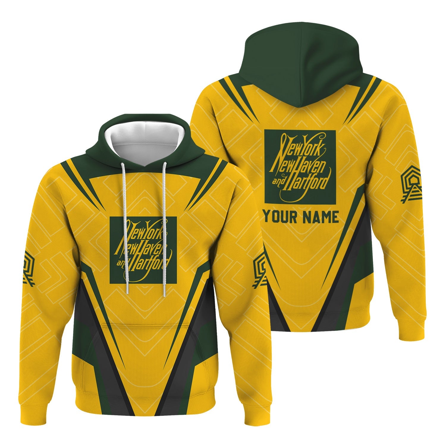 Railspirit Personalized New York, New Haven and Hartford Railroad Hoodie Railway Inspired Apparel New Haven Railroad Train Zip Up Hoodie