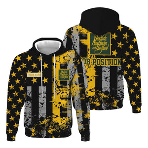 Railspirit Personalized New York, New Haven and Hartford Railroad Hoodie Artistic Paint American Flag Style New Haven Railroad Train Zip Up Hoodie