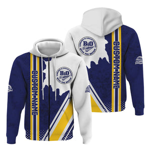 Railspirit Personalized B&O Great States Railroad Hoodie All Over Printed Unisex Zip Up Hoodie