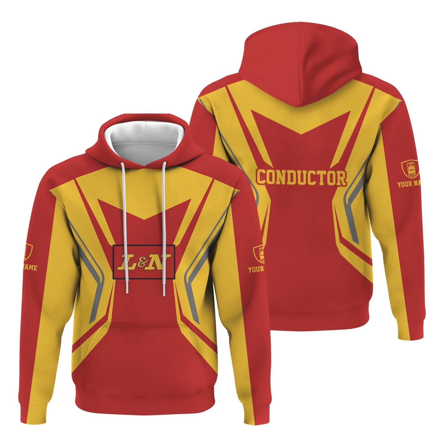 Railspirit Personalized Louisville and Nashville Railroad Hoodie Unique Style with Custom Job L&N Train Zip Up Hoodie