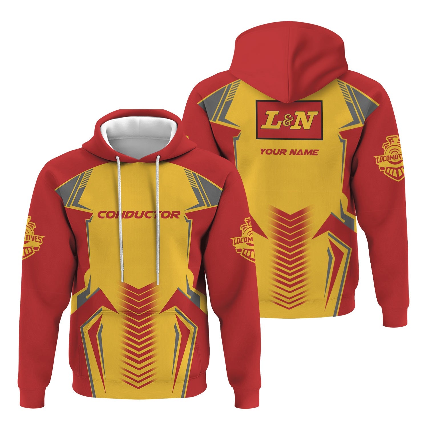 Railspirit Personalized Louisville and Nashville Railroad Hoodie Standout Style with Custom Position L&N Train Zip Up Hoodie