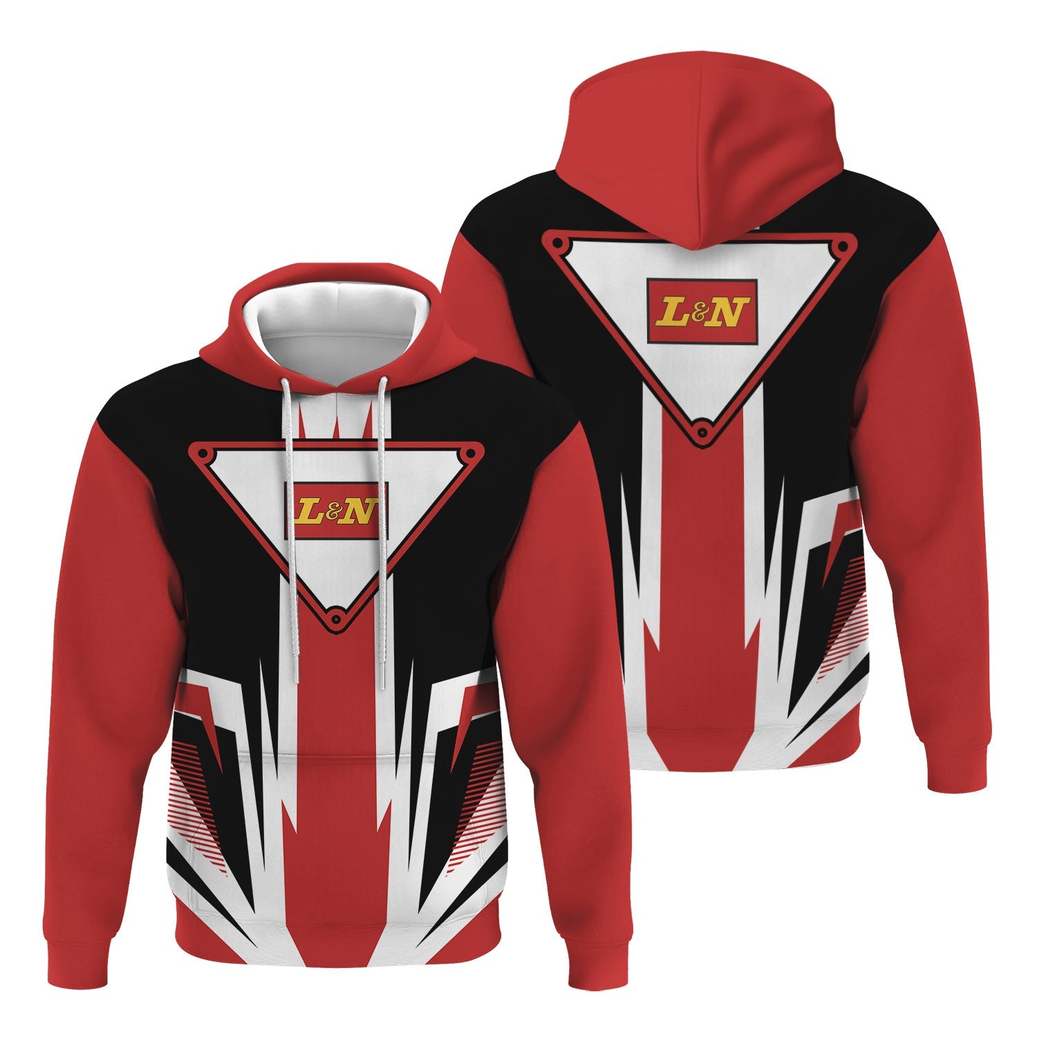 Railspirit Louisville and Nashville Railroad Hoodie Bold Graphic Style L&N All Over Printed Zip Up Hoodie