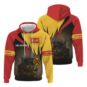 Railspirit Personalized Louisville and Nashville Railroad Hoodie Angry Train L&N Hoodie Gift Idea For Train Lover