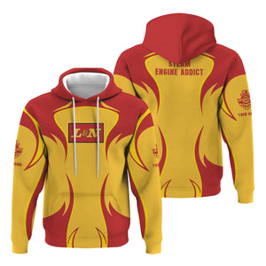 Railspirit Personalized Louisville and Nashville Railroad Hoodie Distinctive Flame Style L&N Zip Up Hoodie For Steam Engine Addict