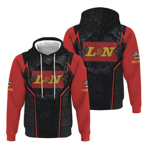 Railspirit Personalized Louisville and Nashville Railroad Hoodie Cracked Metal Design L&N Train Zip Up Hoodie for Rail Enthusiasts