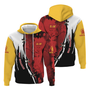 Railspirit Personalized Louisville and Nashville Railroad Hoodie Retro Stitches Design with Custom Position L&N Train Zip Up Hoodie