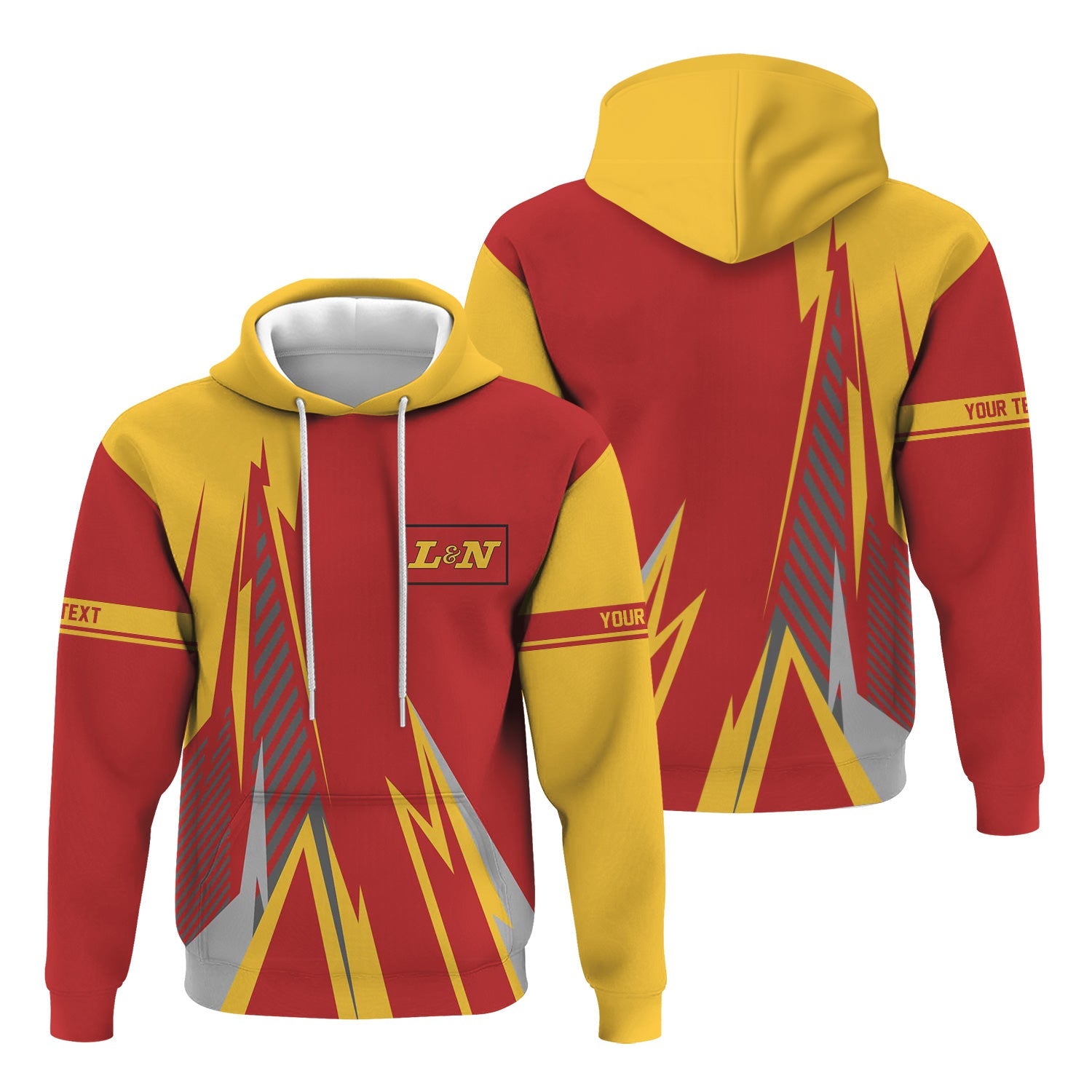 Railspirit Personalized Louisville and Nashville Railroad Hoodie Lightning-Inspired Railway Style L&N Zip Up Hoodie For Train Lovers