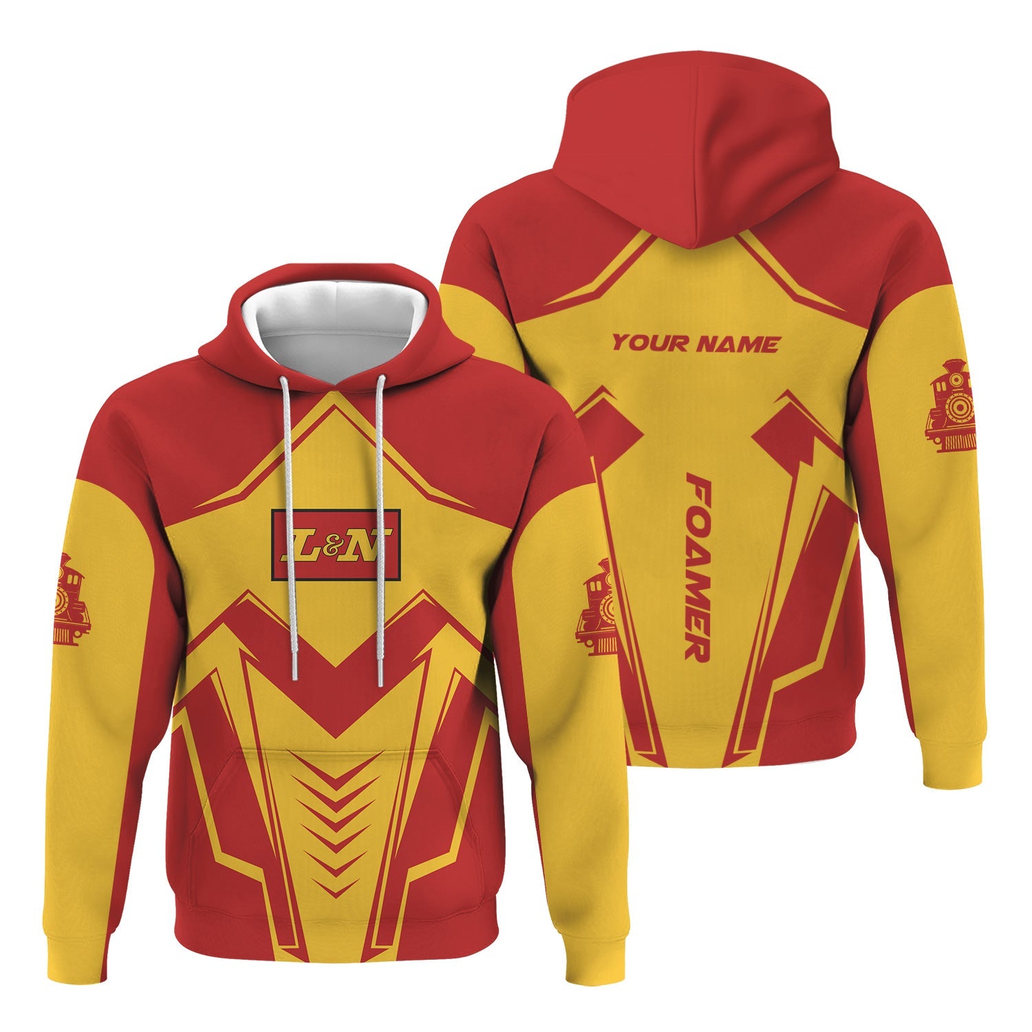 Railspirit Personalized Louisville and Nashville Railroad Hoodie Railway Trainspotter Style L&N Zip Up Hoodie Gift Idea For Foamers