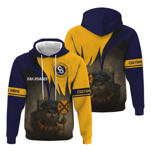 Railspirit Personalized Chesapeake and Ohio Railway Hoodie Angry Train C&O Hoodie Gift Idea For Train Lover