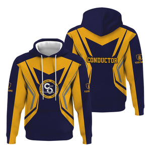 Railspirit Personalized Chesapeake and Ohio Railway Hoodie Unique Style with Custom Job C&O Train Zip Up Hoodie