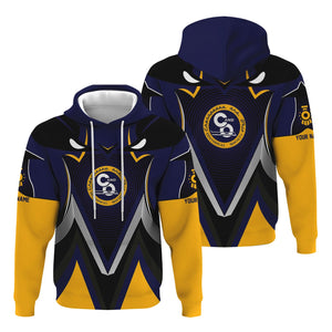 Railspirit Personalized Chesapeake and Ohio Railway Hoodie Vibrant Graphic Pattern C&O Zip Up Hoodie For Train Enthusiasts