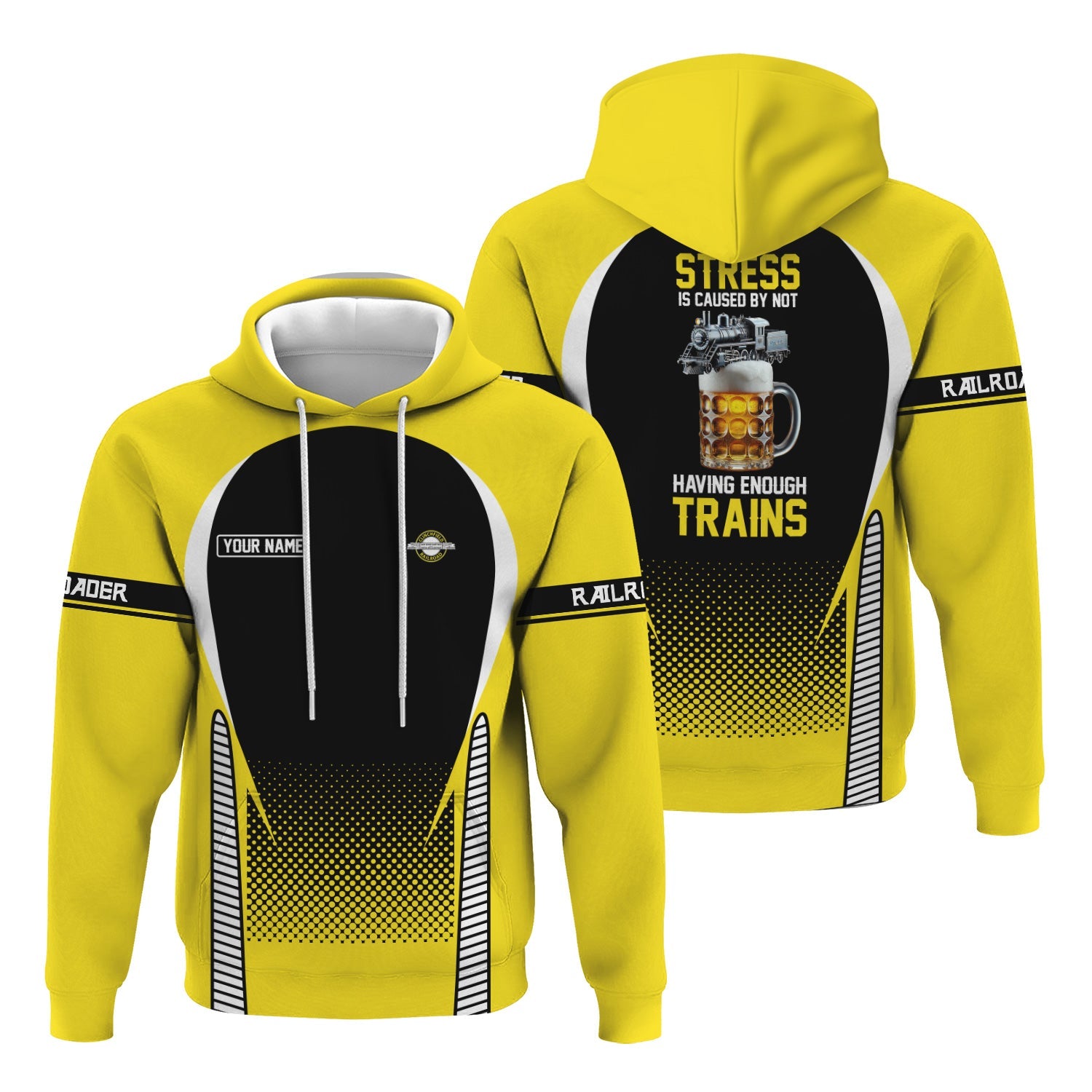 Railspirit Personalized Clinchfield Railroad Hoodie Stress Is Caused By Not Having Enough Trains  Zip Up Hoodie