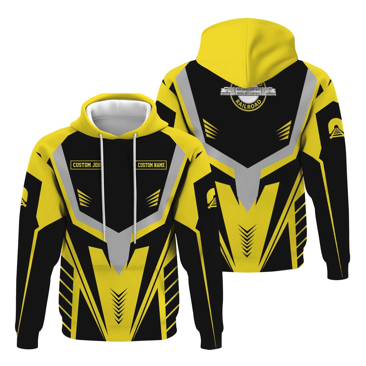 Railspirit Personalized Clinchfield Railroad Hoodie Workwear-Inspired with Custom Position Train Zip Up Hoodie