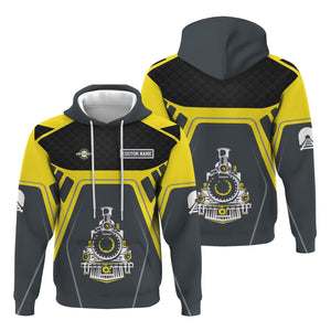 Railspirit Personalized Clinchfield Railroad Hoodie Steam Locomotive Engine Graphic Train Zip Up Hoodie All Over Print