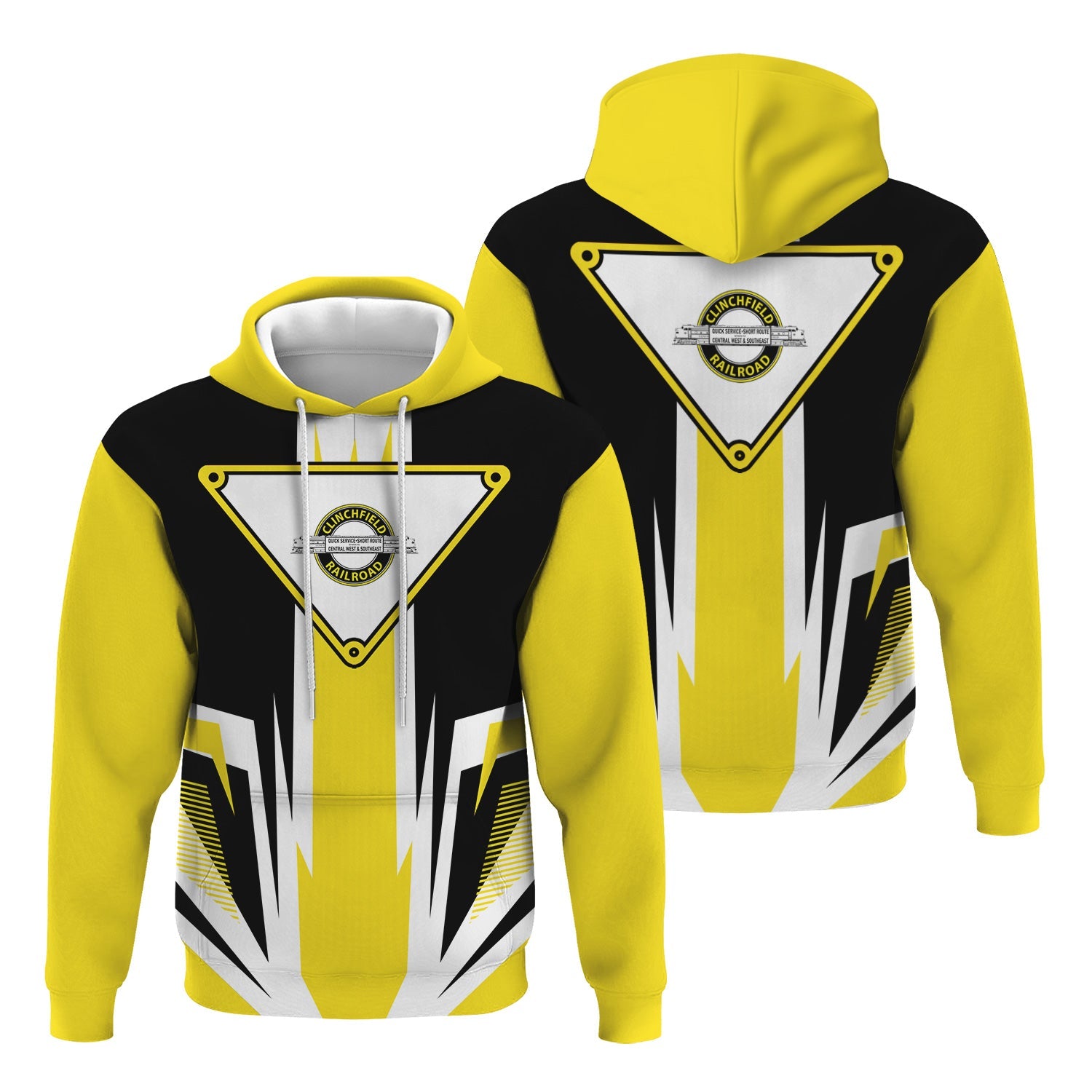 Railspirit Clinchfield Railroad Hoodie Bold Graphic Style All Over Printed Zip Up Hoodie