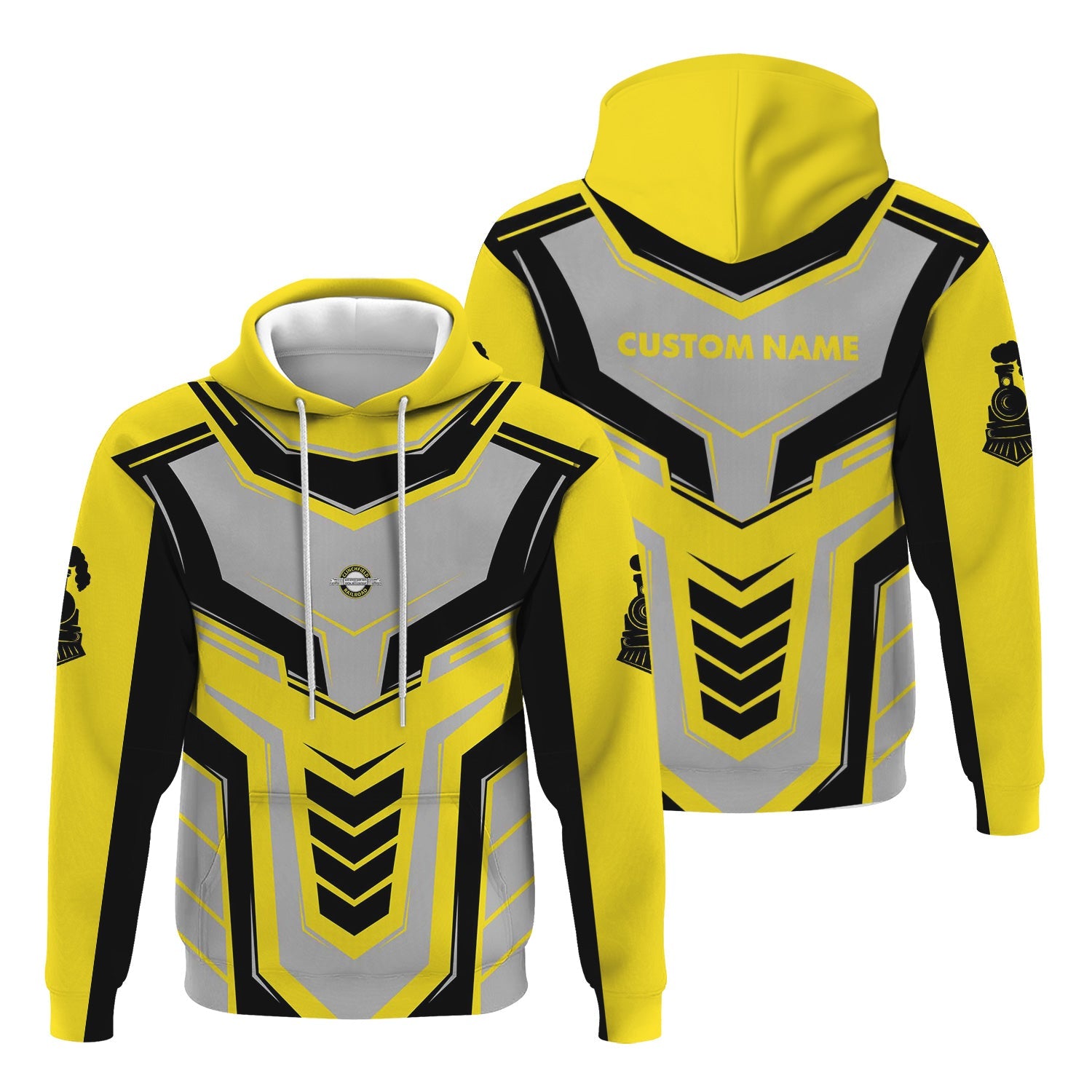 Railspirit Personalized Clinchfield Railroad Hoodie Armor-Inspired Design Train Zip Up Hoodie All Over Print