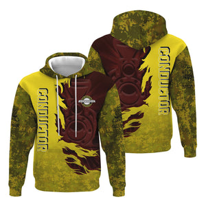 Railspirit Personalized Clinchfield Railroad Hoodie Blazing Style with Custom Position Train Zip Up Hoodie