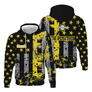 Railspirit Personalized Clinchfield Railroad Hoodie Artistic Paint American Flag Style Train Zip Up Hoodie